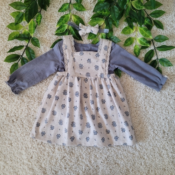 Nicole Miller Baby Girl Floral Dress/Onesie (9-12 Months) - Picture 2 of 9